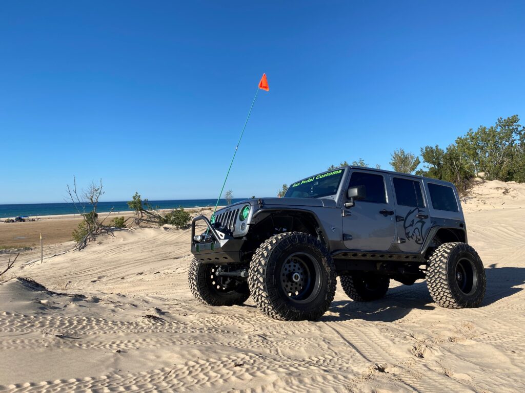 Hellcat Jeep JK at Silver Lake Sand Dunes