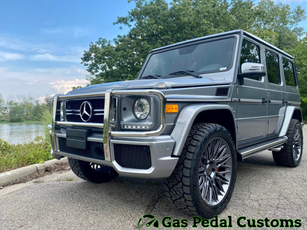 Mercedes G63 AMG with a lift, Rotiform wheels, and Nitto tires.